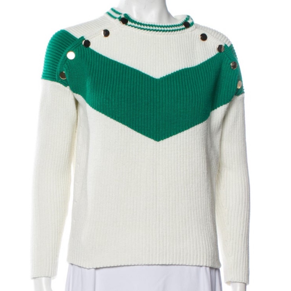 Make Color Block Scoop Neck Sweater